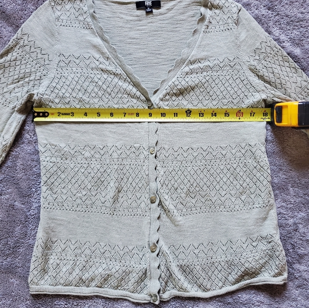 Frye and Co. Womens V Neck Long Sleeve Knit Button Cardigan Size M - Picture 8 of 9